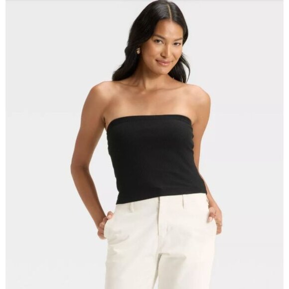 New Day Tops - New Day Rose Pink Strapless Bandeau Shelf-bra Tube Top XL